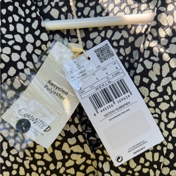 MANGO Elegant Animal Print Long Sleeved Maxi Dress Size 4 - Picture 5 of 15